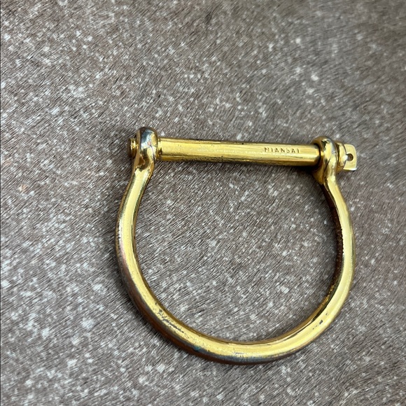 Miansai Screw Cuff Gold Bracelet Polished Plated Gold Unisex - Picture 3 of 7